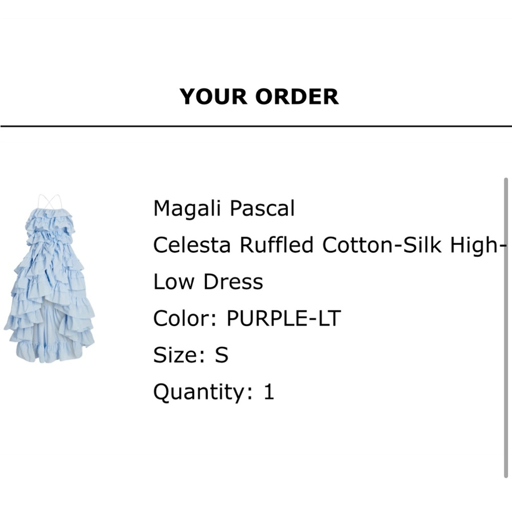 Magali Pascal Celesta Ruffled High Low Dress Size S